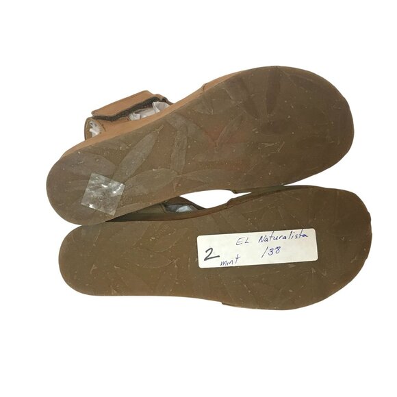 El Naturalista Wedge Sandal Tan Leather Closed Toe Womens Size 8/38 - Picture 9 of 10